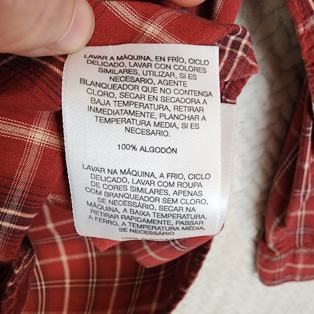 Columbia Plaid Long Sleeve Red/White Button-Down Shirt Men's M - Picture 7 of 10